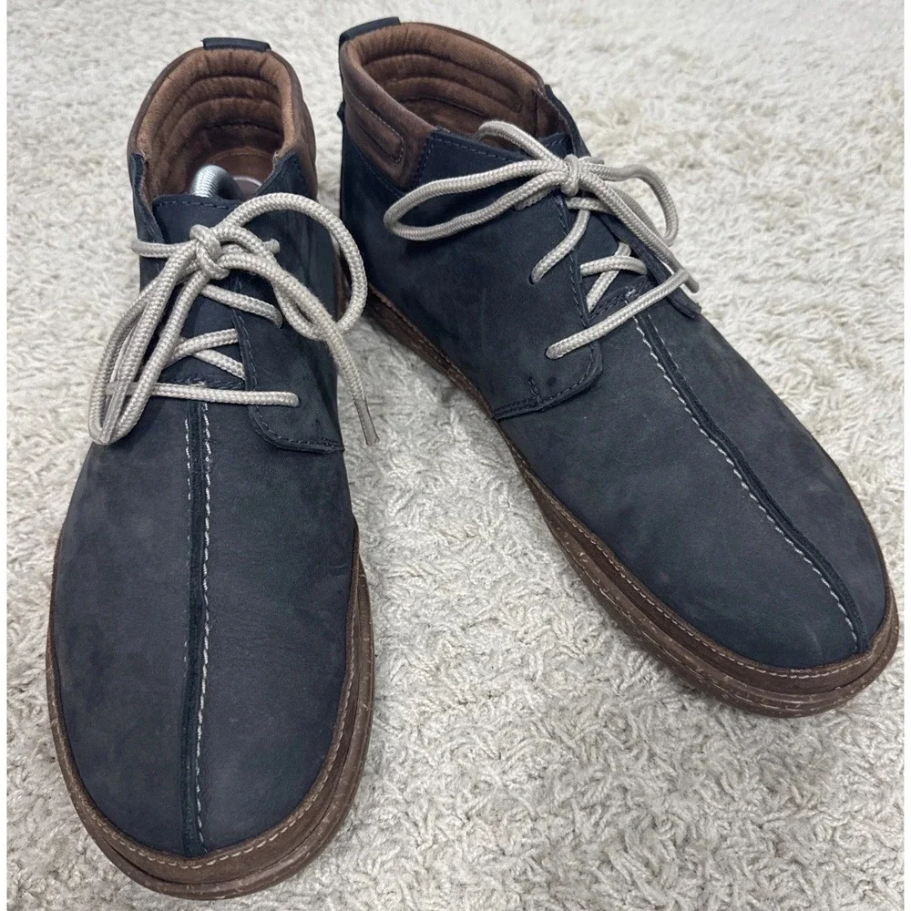 Clarks Trappell Mid Leather Chukka Boots Shoes Mens 10 Crepe Sole Casual Comfort